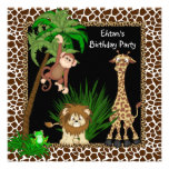 Invitaciones de la fiesta de cumpleaños del safari anuncios personalizados