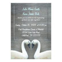 Invitaciones del boda del país del cisne comunicados personalizados