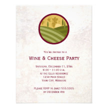 Invitaciones del fiesta del vino y del queso invitaciones personalizada