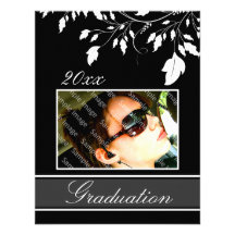Invitaciones negras de la graduación del fiesta de anuncio personalizado