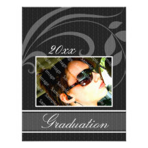 Invitaciones negras de la graduación del fiesta de comunicado personalizado