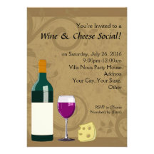 Invitaciones planas del fiesta social del vino y d comunicado personal  