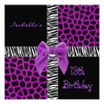 Invitation 13th Teen Birthday Wild Purple Animal 2