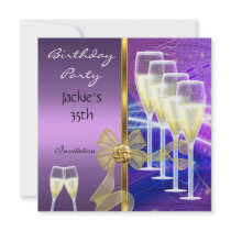 Invitation 35th Birthday Party Elegant Purple Gold