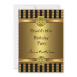 Invitation 60th Birthday Party Black Gold Mens