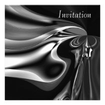 Invitation Abstract Art Silver Melting Moment invitations