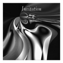 Invitation Abstract Art Silver Melting Moment invitations