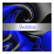 Invitation Abstract Blue Curve