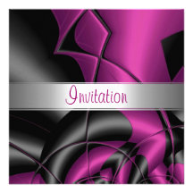 Invitation Abstract Pink Curve