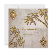 Invitation All Occasion Asian Gold Old Paper by Zizzago Invitation All Occasion Asian Gold Old Paper
