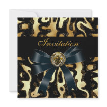 Invitation All Occasion Black Gold Africa Abstract