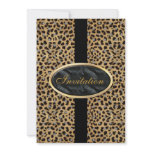 Invitation All Occasions Black Gold Animal Leopard