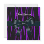 Invitation All Occasions Black Purple Bow