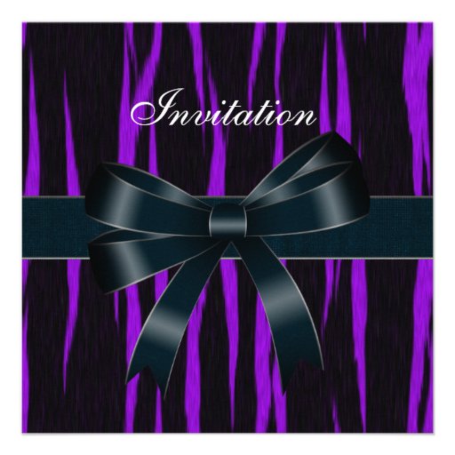 Invitation All Occasions Black Purple Bow