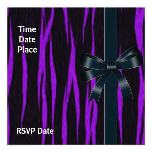 Invitation All Occasions Black Purple Bow