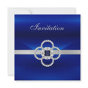 Invitation All Occasions Blue Silver Jewel invitation