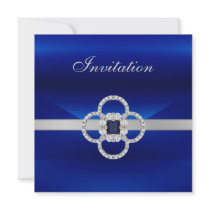 Invitation All Occasions Blue Silver Jewel by Zizzago Invitation All Occasions Blue Silver Jewel