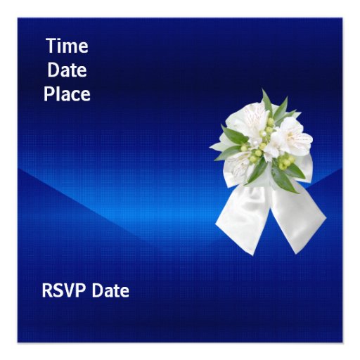 Invitation All Occasions Blue White Lace Floral