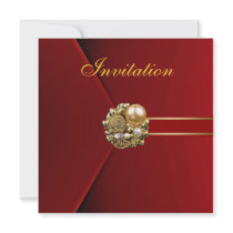 Invitation All Occasions Rich Red Velvet Gold by Zizzago Invitation All Occasions Rich Red Velvet Gold