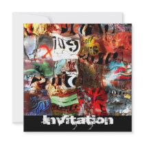 Invitation All Occasions Street Art Abstract A3