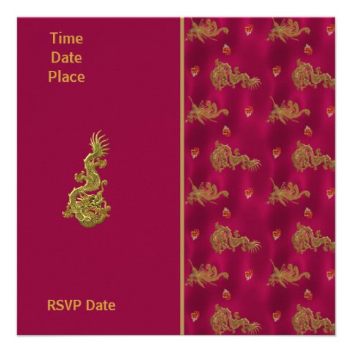 Invitation All Occasions ZIZZAGO Asian Pink Red