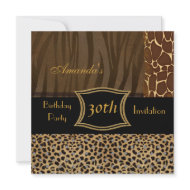 Invitation Animal Leopard 30th Birthday Party invitation