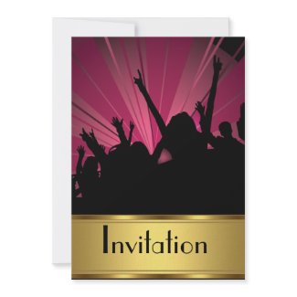 Invitation Any Party Gold and Party invitation