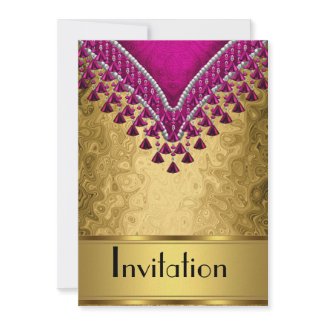 Invitation Any Party Gold and Purple invitation