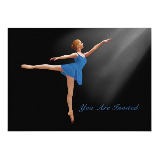 Invitation, Ballerina in Arabesque, Customizable