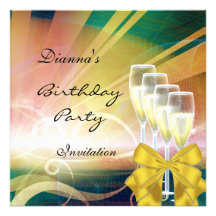 Invitation Birthday Party Elegant Modern Green Gol