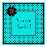 invitation,black bow/dots on #132