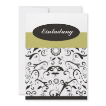 Invitation - black coral gold-yellow