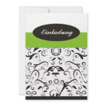 Invitation - black coral green