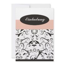 Invitation - black coral pink