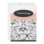 Invitation - black coral pink