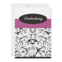 Invitation - black coral purple