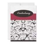 Invitation - black coral red