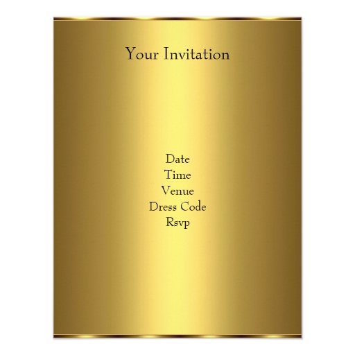 Invitation Black Gold  50th Birthday Party