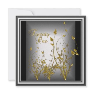 Invitation Black Silver 21st Birthday Party invitation