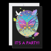 Invitation - BUTTERFLY POP ART invitations