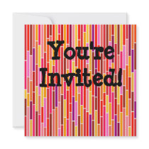 Invitation Card on Hot Abstract Stripes