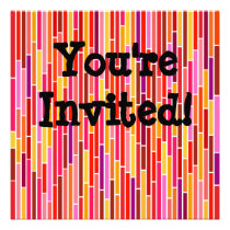 Invitation Card on Hot Abstract Stripes invitations