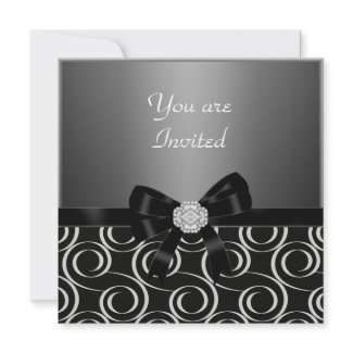 Invitation charcoal Stylish birthday Party invitation