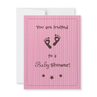 Invitation: chocolate and pink - Baby Shower invitation