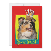 Invitation Cupcake - Australian Shepherd - Dustine