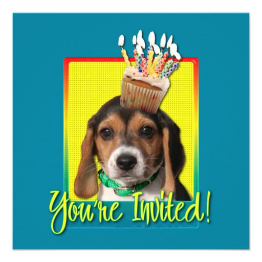 Invitation Cupcake - Beagle Puppy - Chloe