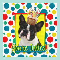 Invitation Cupcake - Boston Terrier invitations