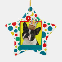 Invitation Cupcake - Boston Terrier Christmas Ornament