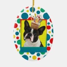 Invitation Cupcake - Boston Terrier Ornaments