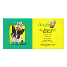 Invitation Cupcake - Boston Terrier Photo Greeting Card